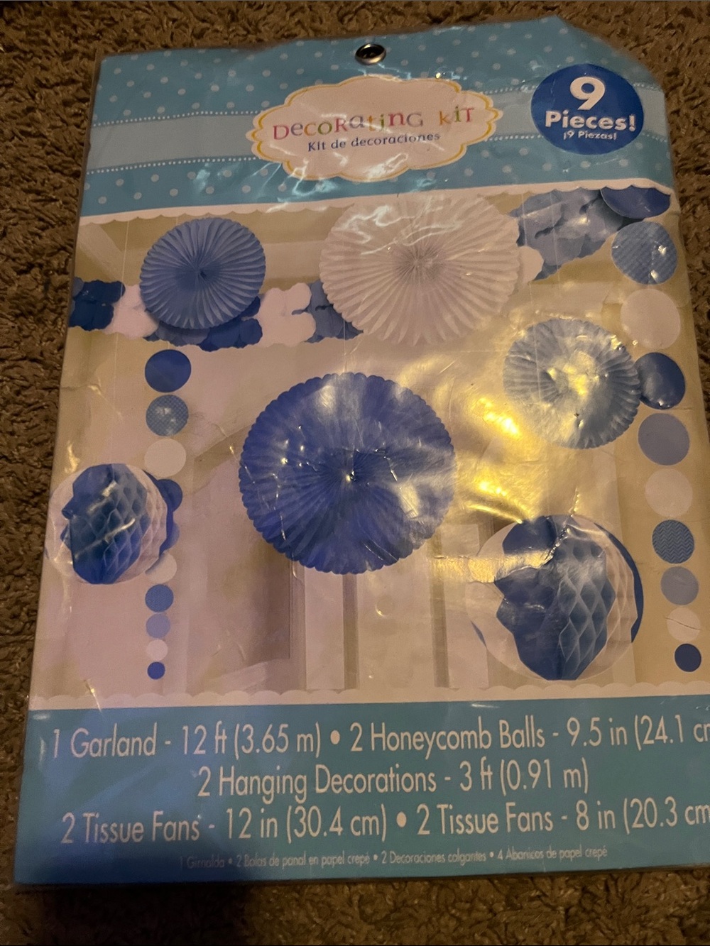 Amscan Blue and White Party Hanging Decor Kit
